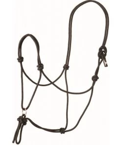 Western Rawhide MUSTANG NO TWIST ROPE HALTER (Black) Equestrian