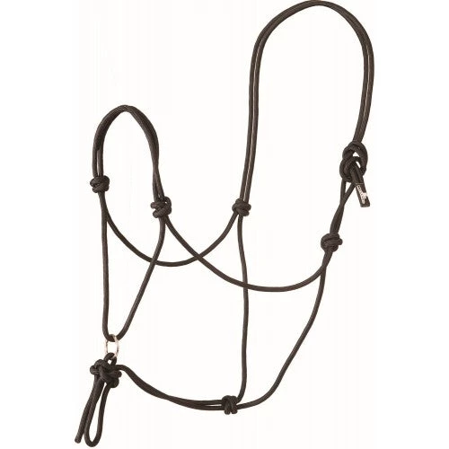 Western Rawhide MUSTANG NO TWIST ROPE HALTER (Black) Equestrian