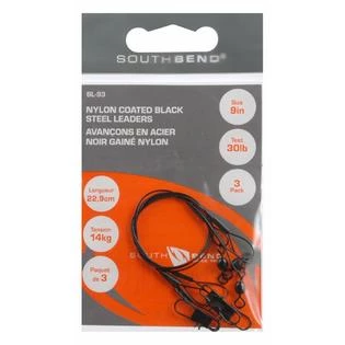 South Bend Black Nylon Coated Steel Leader 9-Inch (Black) 3 South Bend Black Nylon Coated Steel Leader 9-Inch (Black)
